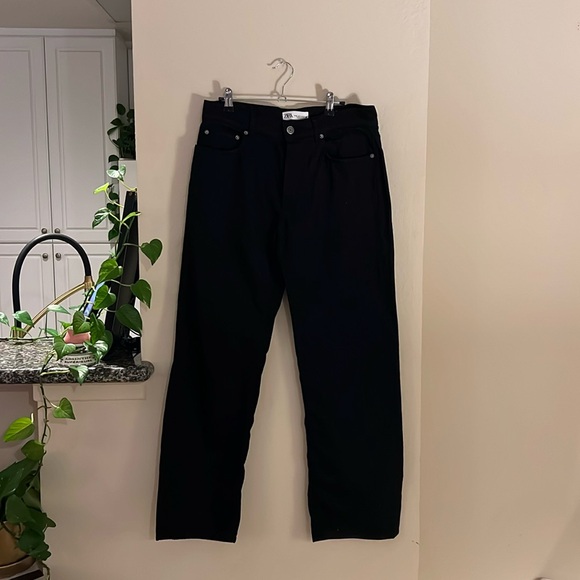 Zara Black Straight Leg Jeans P15 - Picture 3 of 4